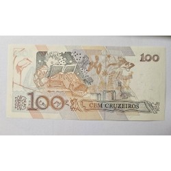 Cédula Brasil 100 Cruzeiros - Cecilia Meireles (Asterisco Reposição) FE