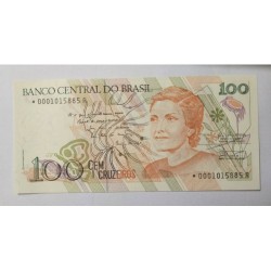 Cédula Brasil 100 Cruzeiros - Cecilia Meireles (Asterisco Reposição) FE