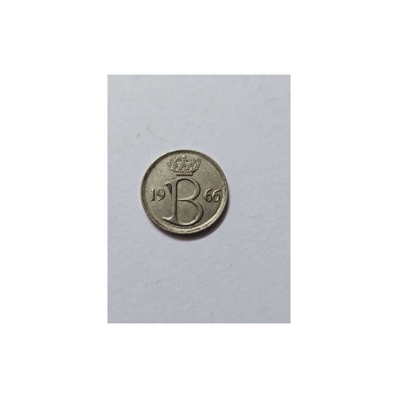 Moeda 25 Centimes Bélgica 1966