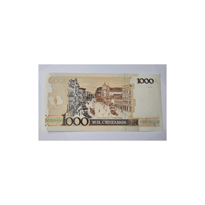 Cédula 1000 Mil Cruzados (1 Cruzeiro Novo) - Machado de Assis - Brasil