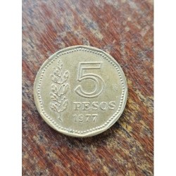 Moeda da Argentina 5 pesos 1977
