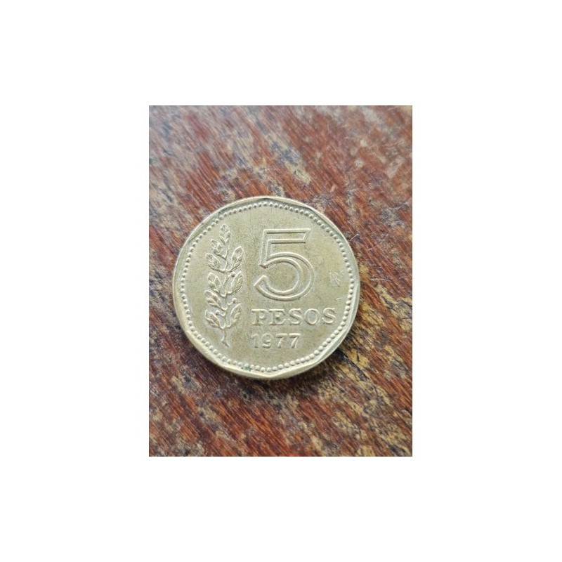 Moeda da Argentina 5 pesos 1977