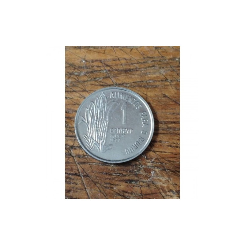 Moeda Brasil 1 centavo FAO 1977 data difícil S-FC