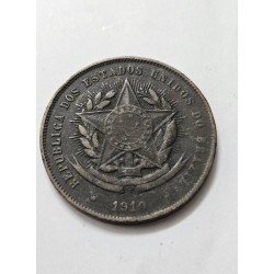 Moeda Brasil republica 20 réis 1910 bronze MBC