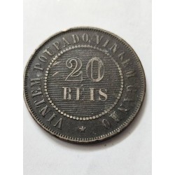 Moeda Brasil republica 20 réis 1910 bronze MBC