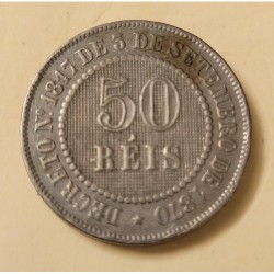 Moeda Brasil Império 50 reis 1886 MBC