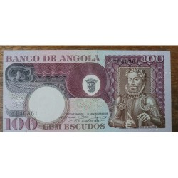 Cédula de Angola 100 escudos 1973 Luis de Camoes FE