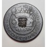 Moeda Brasil cobre XL reis 1757 Carimbo de escudete Guineae C175