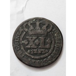 Moeda Brasil XL réis 1753 guinea Cobre Colonia C173 BC-MBC