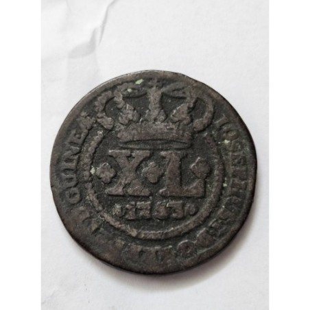 Moeda Brasil XL réis 1753 guinea Cobre Colonia C173 BC-MBC