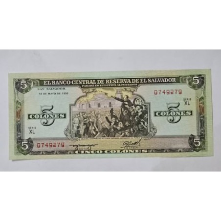 Cédula de El Salvador 5 colones P117 FE