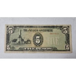 Cédula das Filipinas 5 pesos Ocupação Japonesa MbcS