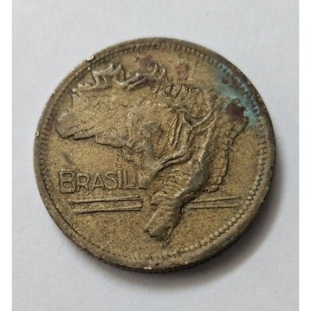 Moeda do Brasil 2 cruzeiros 1949 mapa duplo