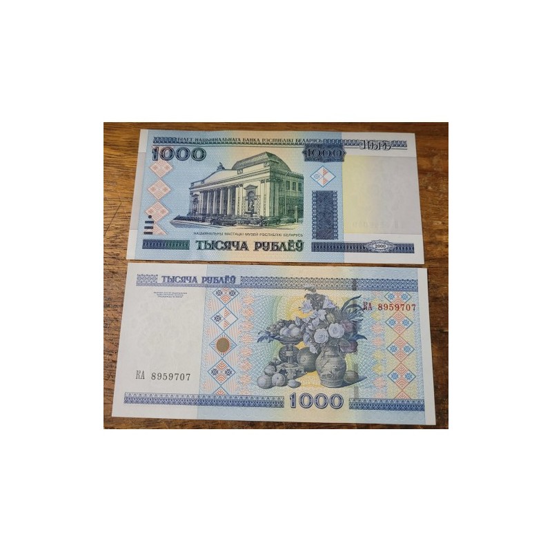 Cédula de Belaruss 1000 rublos 2000 FE