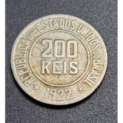 Moeda Brasil 200 reis 1922 MBC
