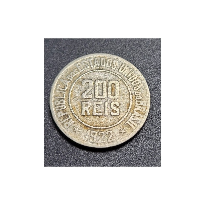 Moeda Brasil 200 reis 1922 MBC