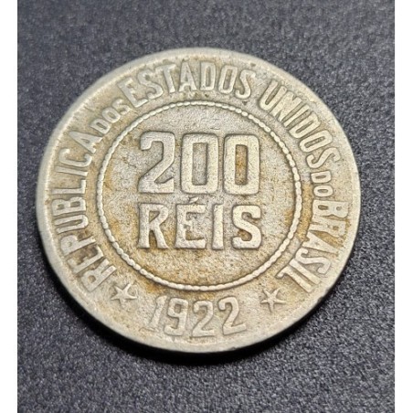Moeda Brasil 200 reis 1922 MBC
