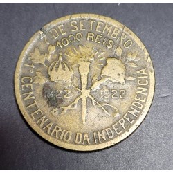 Moeda Brasil 1000 reis 1922 centenário independência MBC