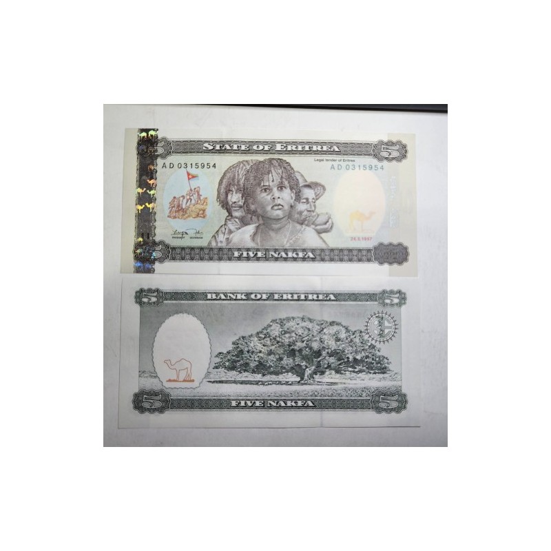 Cédula de Eritrea 5 nafka 1997 FE P2
