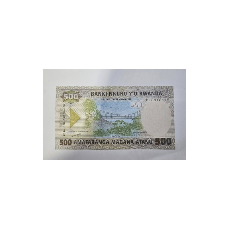 Cédula de Ruanda 500 francos 2019 FE