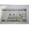Cédula de Ruanda 500 francos 2019 FE