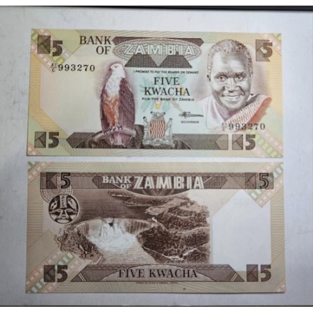 Cédula de Zambia 5 kwatcha FE
