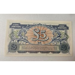 Cédula do Reino Unido 5 libras 1948 M23 FE Forças armadas britânicas