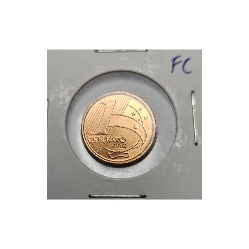 Moeda Brasil 1 centavo 2002 Flor de Cunho