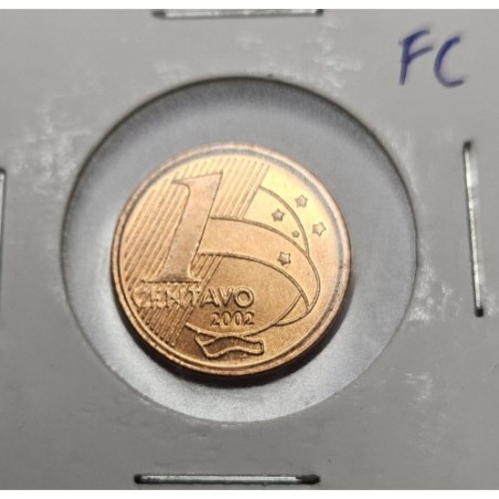 Moeda Brasil 1 centavo 2002 Flor de Cunho
