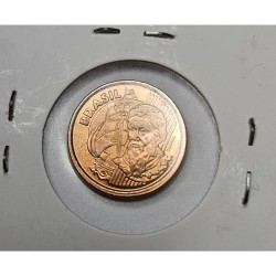 Moeda Brasil 1 centavo 2002 Flor de Cunho