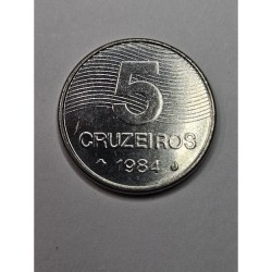 moeda Brasil 5 cruzeiros 1984 soberba