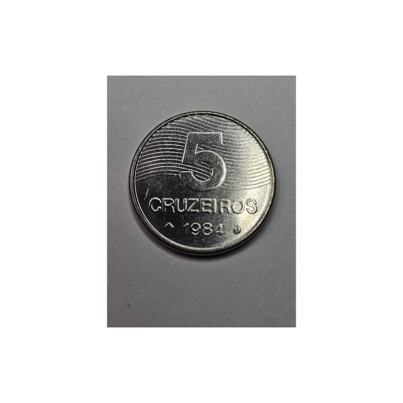 moeda Brasil 5 cruzeiros 1984 soberba