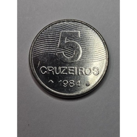 moeda Brasil 5 cruzeiros 1984 soberba