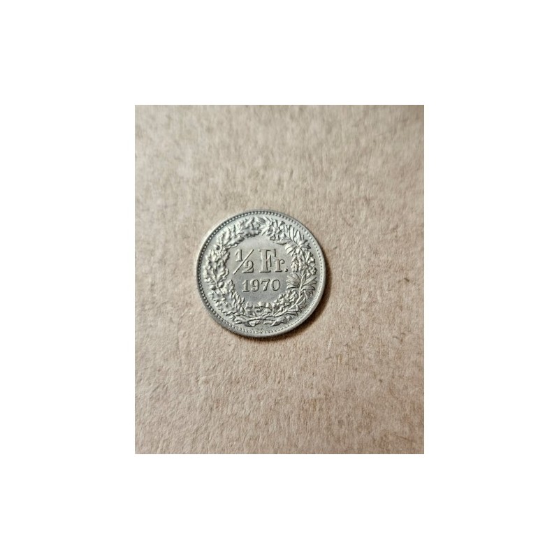 Moeda da Suiça meio franco 1970