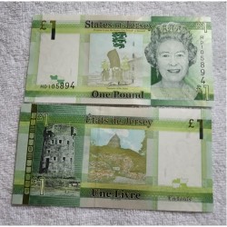 Cédula das Ilhas Jersey 1 libra Rainha Elizabeth II FE P32