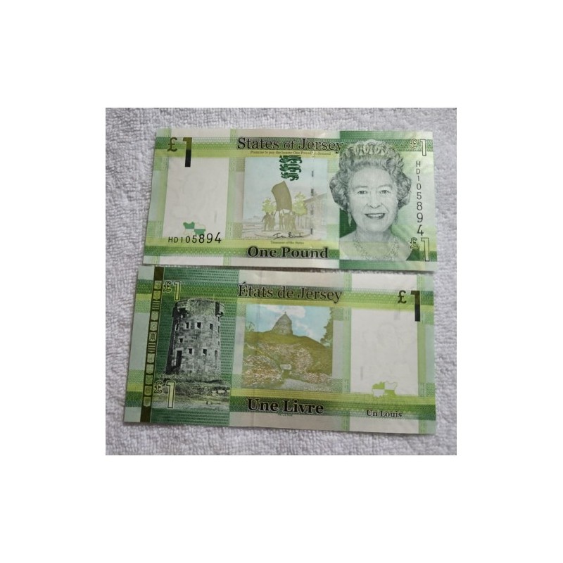 Cédula das Ilhas Jersey 1 libra Rainha Elizabeth II FE P32