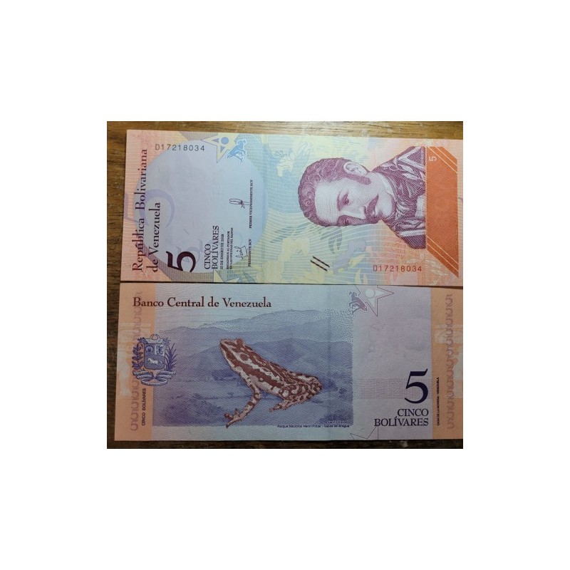 Cédula da Venezuela 5 bolívares 2018 FE