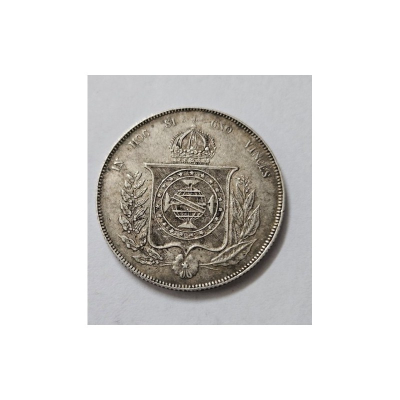 Moeda Brasil 1000 réis 1866 Mbc imperio prata