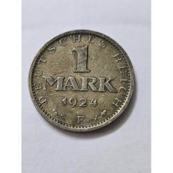 Moeda da Alemanha 1 marco 1924 F Stuttgart prata km42