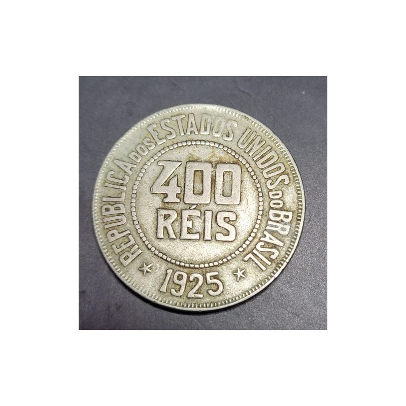 Moeda Brasil 400 reis 1925 MBC