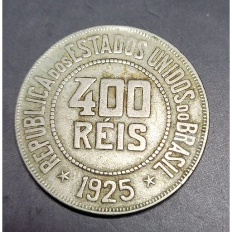 Moeda Brasil 400 reis 1925 MBC
