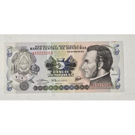 Cédula de Honduras 5 lempira P63a FE