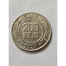 Moeda Brasil republica 200 reis 1927 MBC