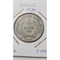 Moeda Brasil 2000 réis 1929 prata Mbc
