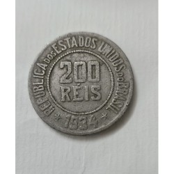 Moeda Brasil 200 reis 1934 republica MBC