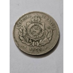 Moeda Brasil 200 réis 1875 data escassa MBC
