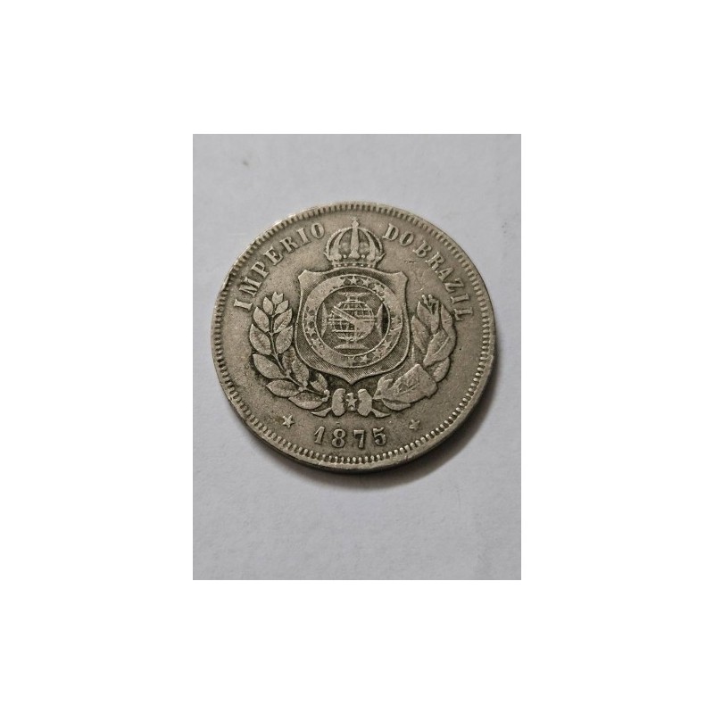 Moeda Brasil 200 réis 1875 data escassa MBC