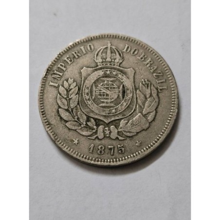 Moeda Brasil 200 réis 1875 data escassa MBC