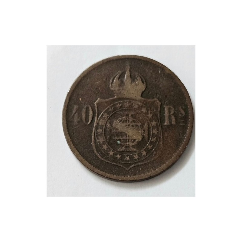 Moeda Brasil 40 reis 1876 data Escassa B793