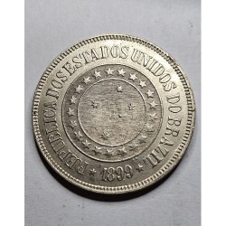 Moeda Brasil Republica 200 réis 1899 Flor de cunho